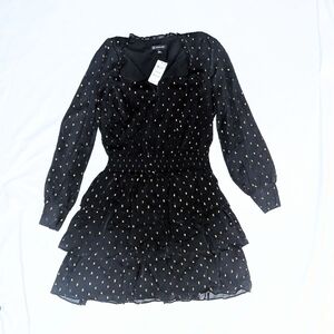 Womens Inc International Concepts Petite Polka Dot Print Long Sleeve Mini Dress